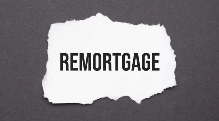 Remortgage written on torn paper